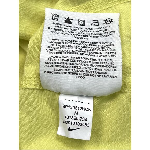 NIKE Running Womens MEDIUM Yellow Dri-Fit 1/4-Zip Fitted Long Sleeve PULLOVER - Picture 9 of 9